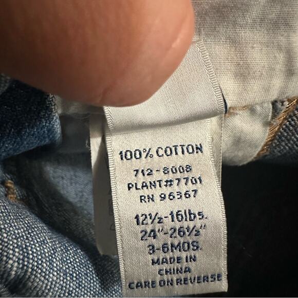 OshKosh B'gosh Infant Blue Denim Kids Overalls, Unisex, Vintage Look, Size 3-6m - Picture 11 of 12